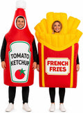 Adult Inflatable Couple Costume, Ketchup and Fries Party Outfits