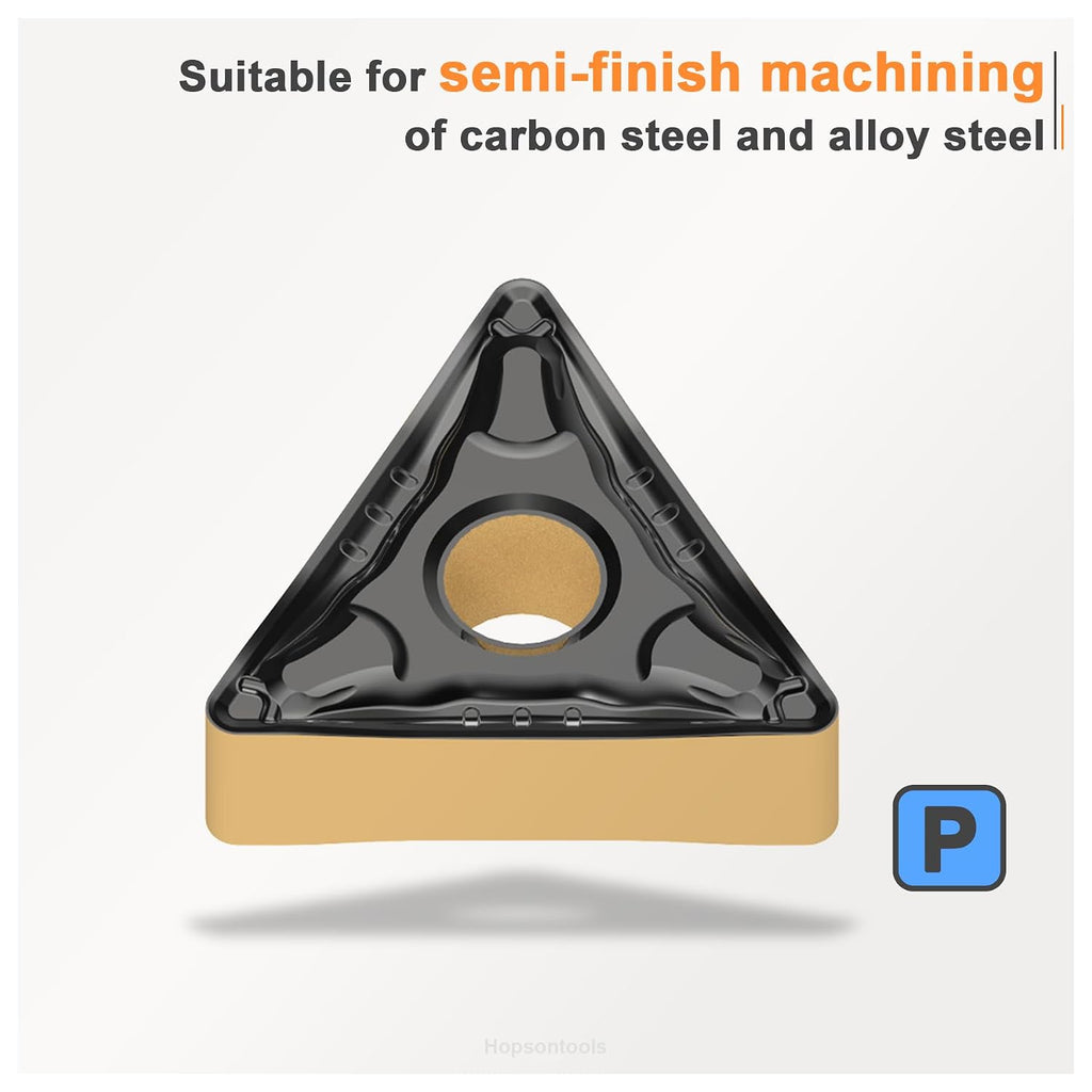 TNMG332 (TNMG160408) Turning Insert for Steel Semi-Finish Tools, 10pcs