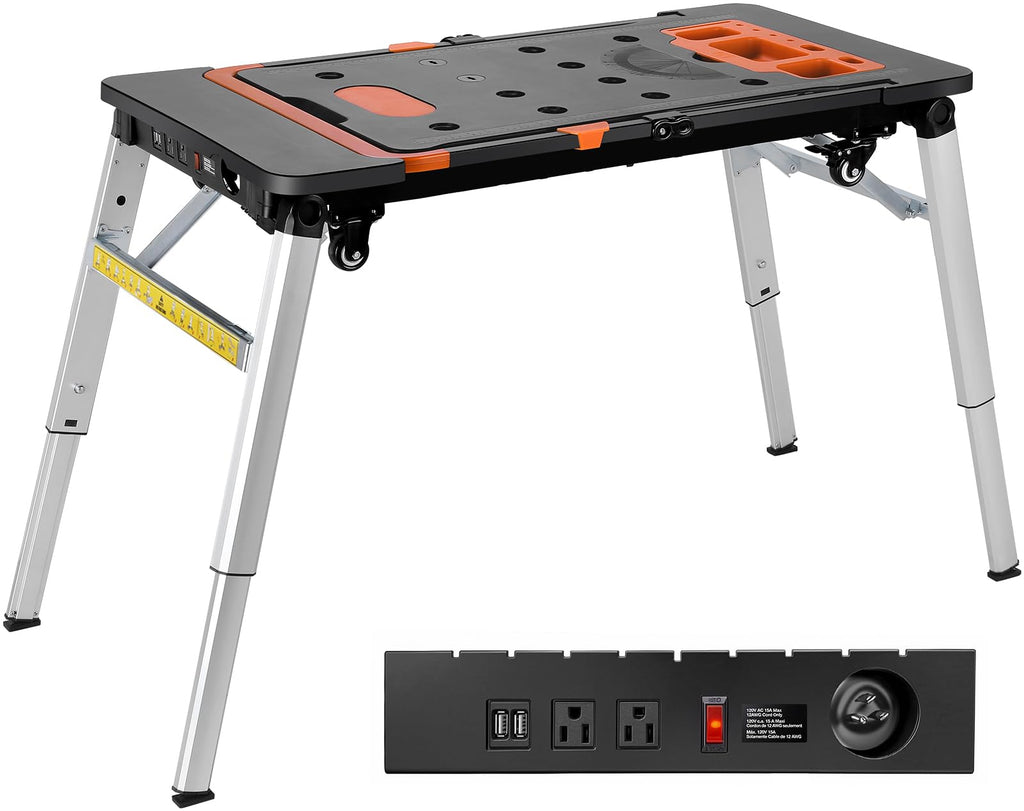 7in1 Multifunctional Portable Workbench,Worktable with Poweroutlet