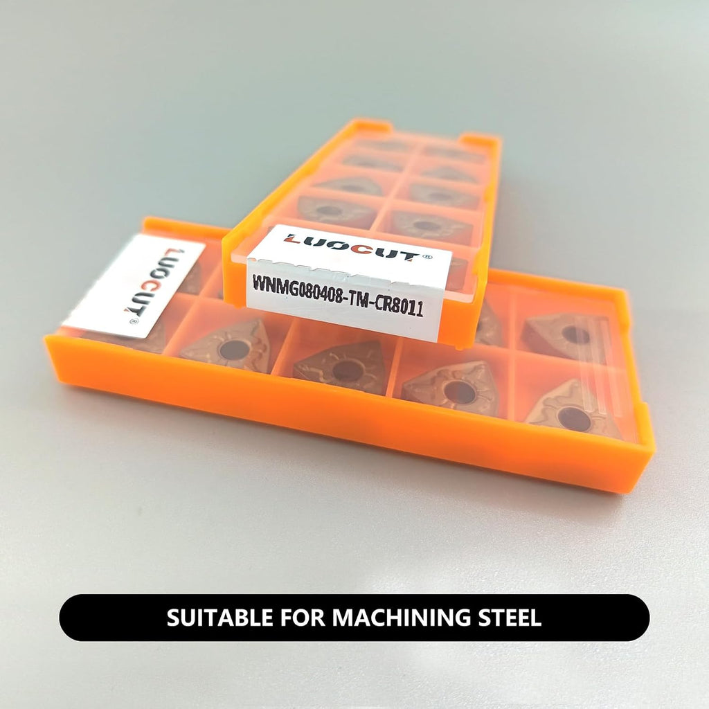 20PCS WNMG432 Lathe Carbide Turning Inserts for Steel WNMG080408-TM-CR8011
