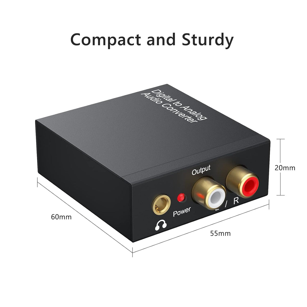 Digital to Analog Audio Converter 192KHz, DAC Digital SPDIF Coaxial Optical Convert to L/R RCA, Toslink Optical to