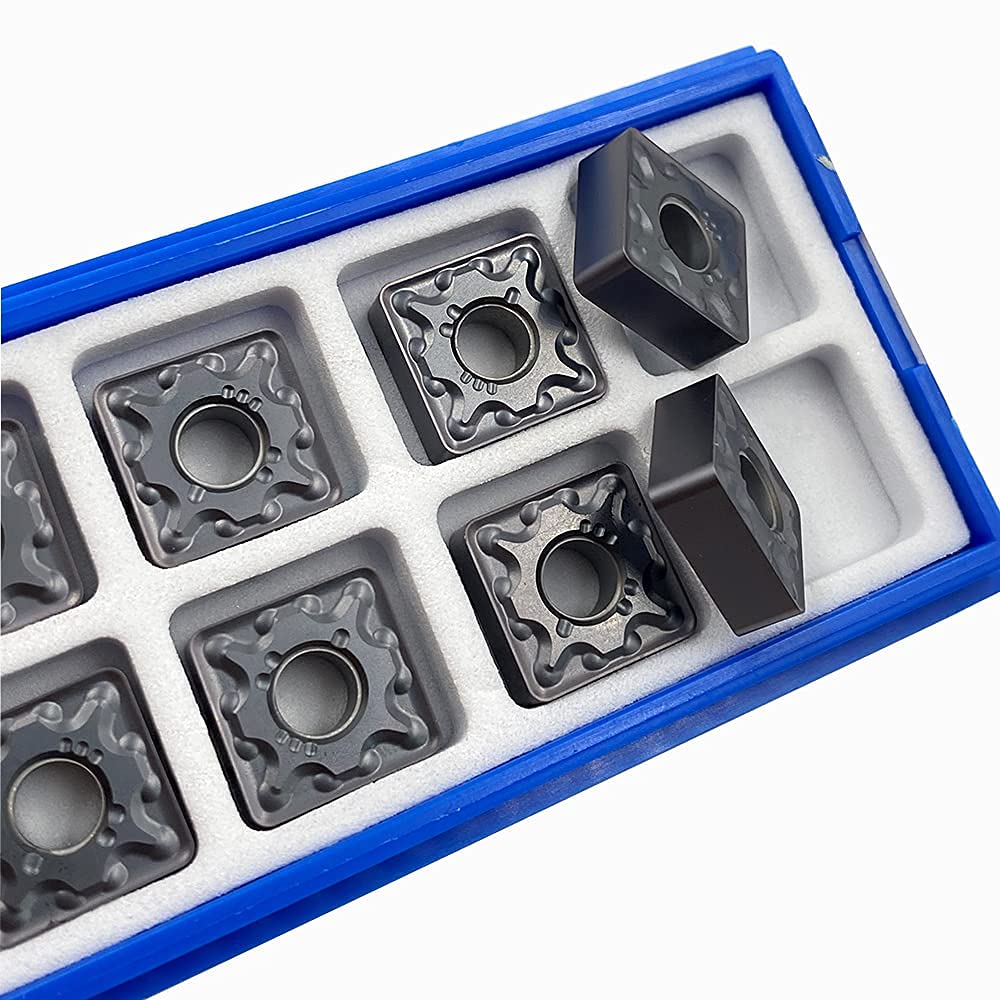10PCS SNMG120412-MA Square Lathe Turning Carbide Inserts SNMG433 PVD Coated Turning Insert Used for Steel Stainless Iron Cast Iron for MSSNR/L Lathe Turning Tool Cut-Off Holder (SNMG120412-MA MM25)
