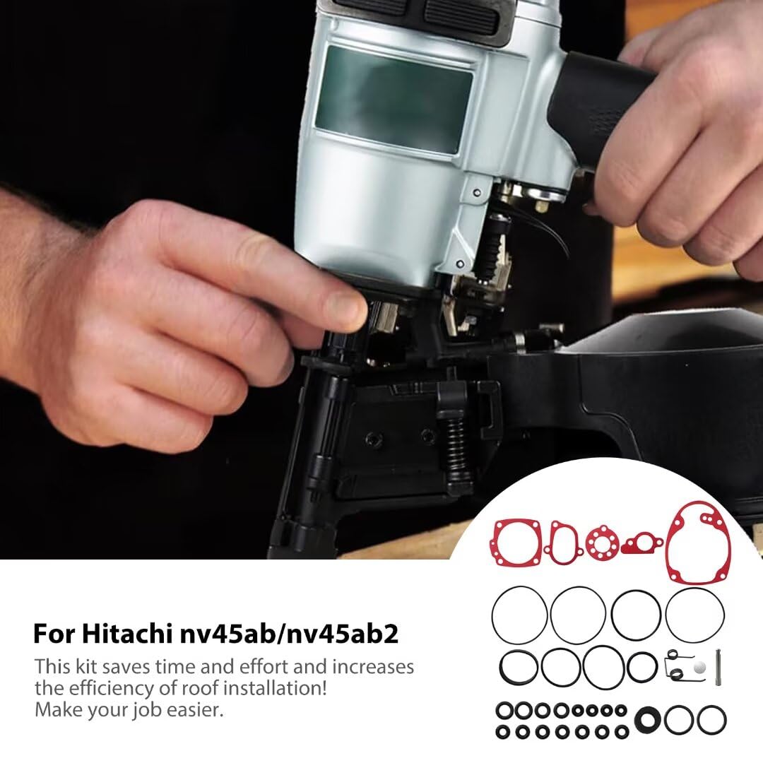 Loner Complete O-Ring Rebuild Kit Compatible for Hitachi NV45AB / NV45AB2 Rebuit Kit