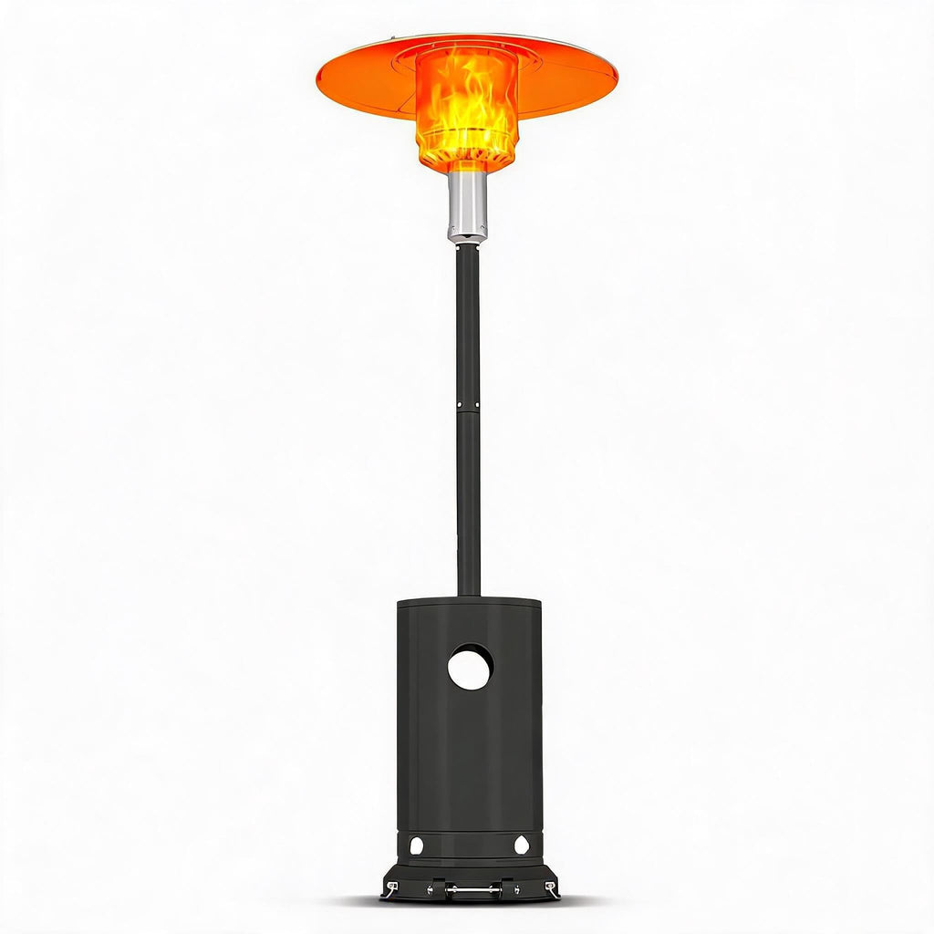 48,000 BTU Outdoor Propane Patio Heater with Wheels, Gray