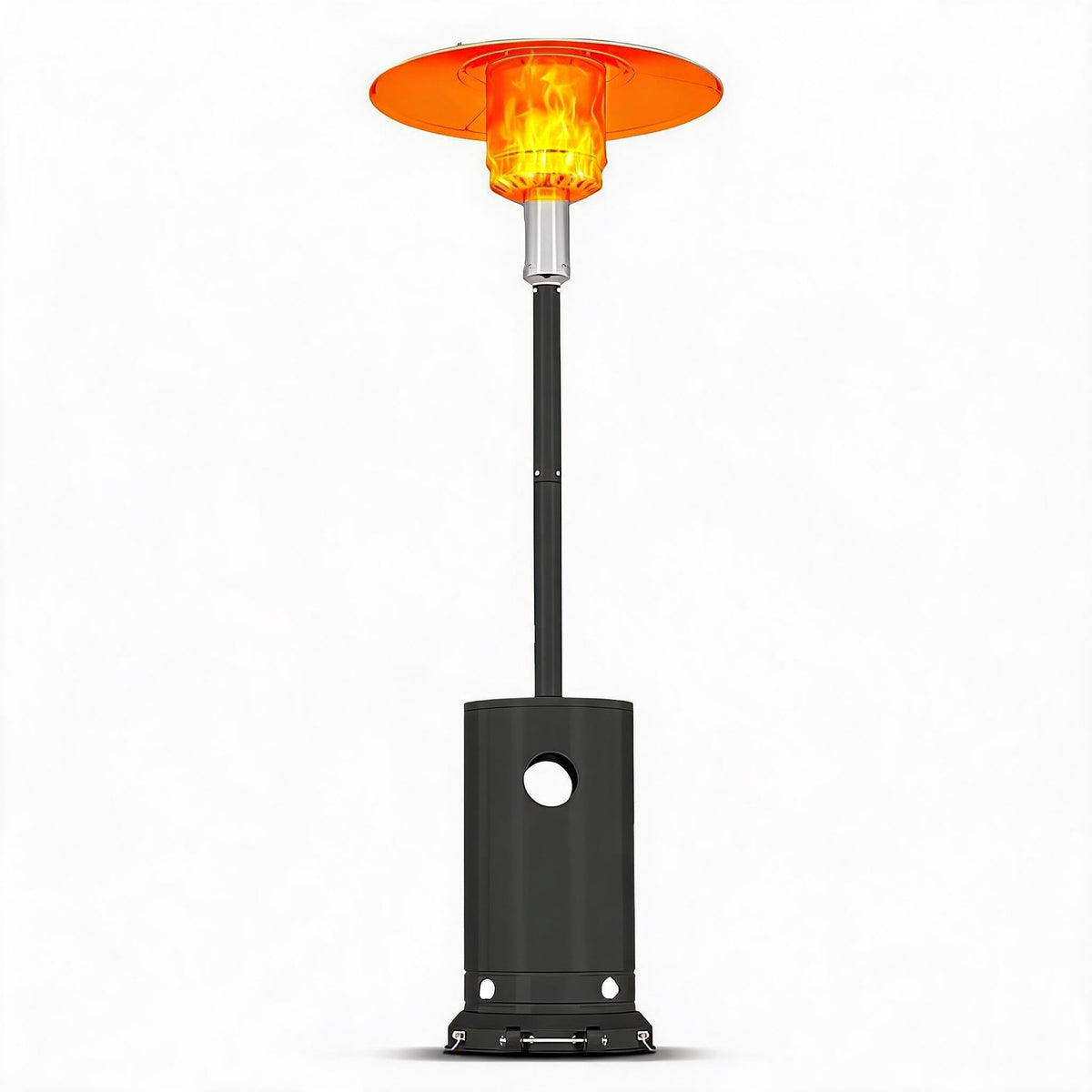 48,000 BTU Outdoor Propane Patio Heater with Wheels, Gray