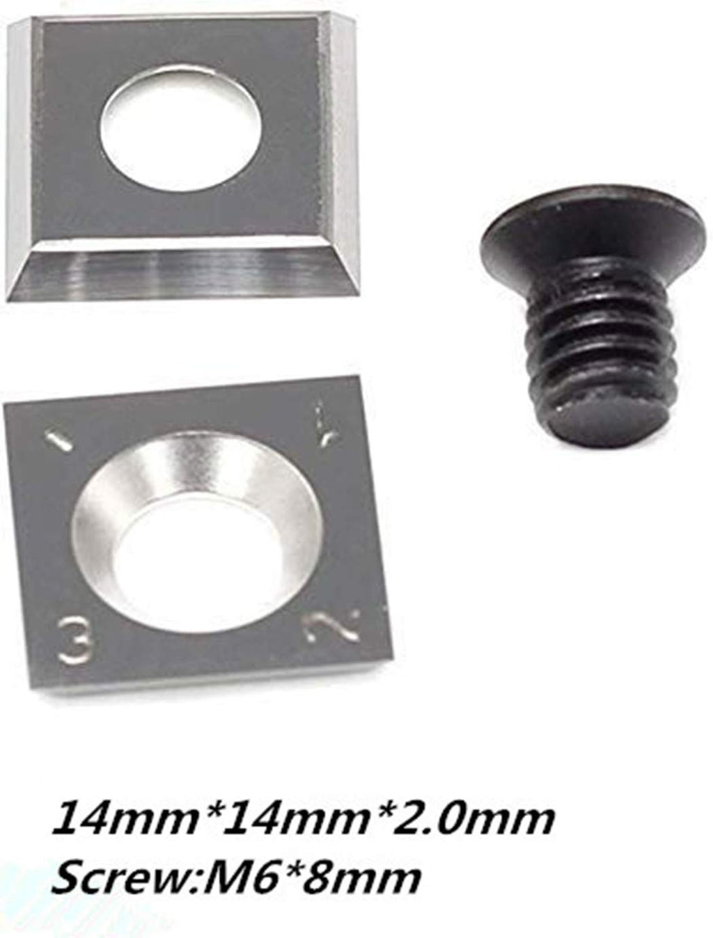 Pack of 5 Wood Turning carbide Cutter inserts Combination Set,For YUFUTOL Or Other Popular Wood Turning Tools(Include Square, Square With Radius,Diamond,Round Shape Cutters) Supplied with Screw