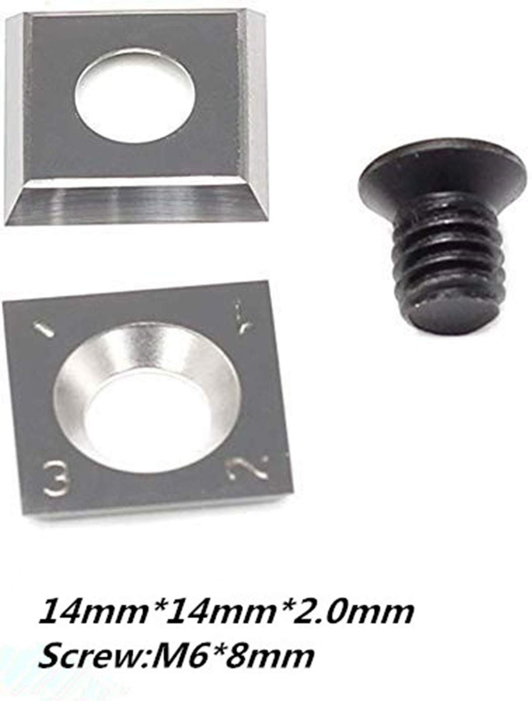 Pack of 5 Wood Turning carbide Cutter inserts Combination Set,For YUFUTOL Or Other Popular Wood Turning Tools(Include Square, Square With Radius,Diamond,Round Shape Cutters) Supplied with Screw