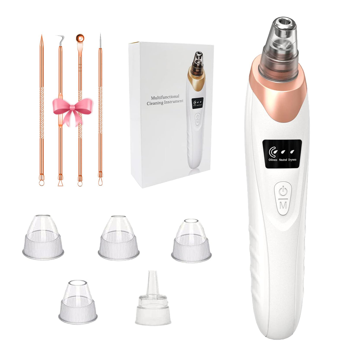 Blackhead Remover Pore Vacuum,Facial Pore Cleaner Blackhead Vacuum (Gold)