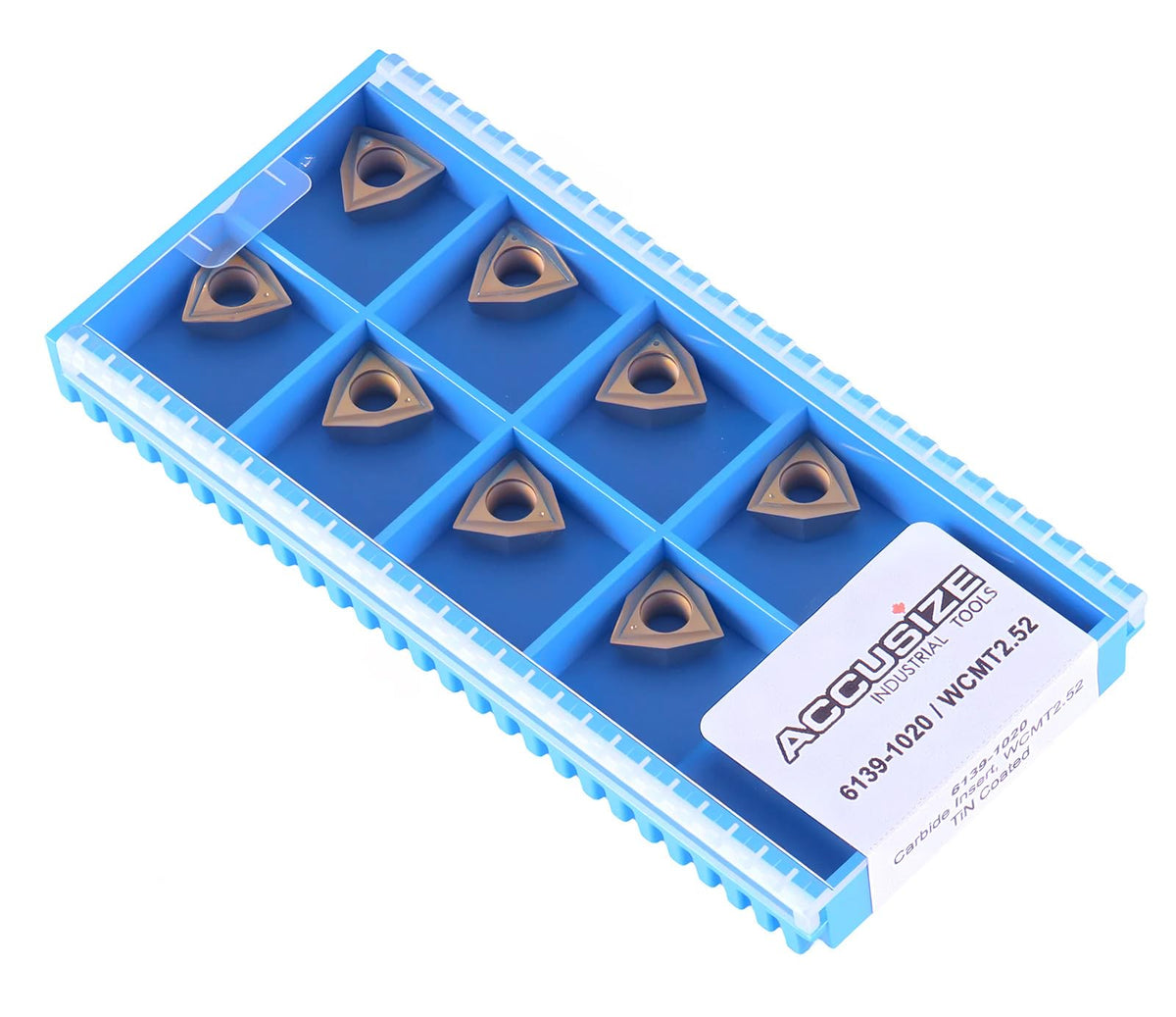 Accusize Industrial Tools WCMT2.52 Inserts, TiN Coated, Carbide, Cutting Steel, 10 Pc Set, 2139-1020x10