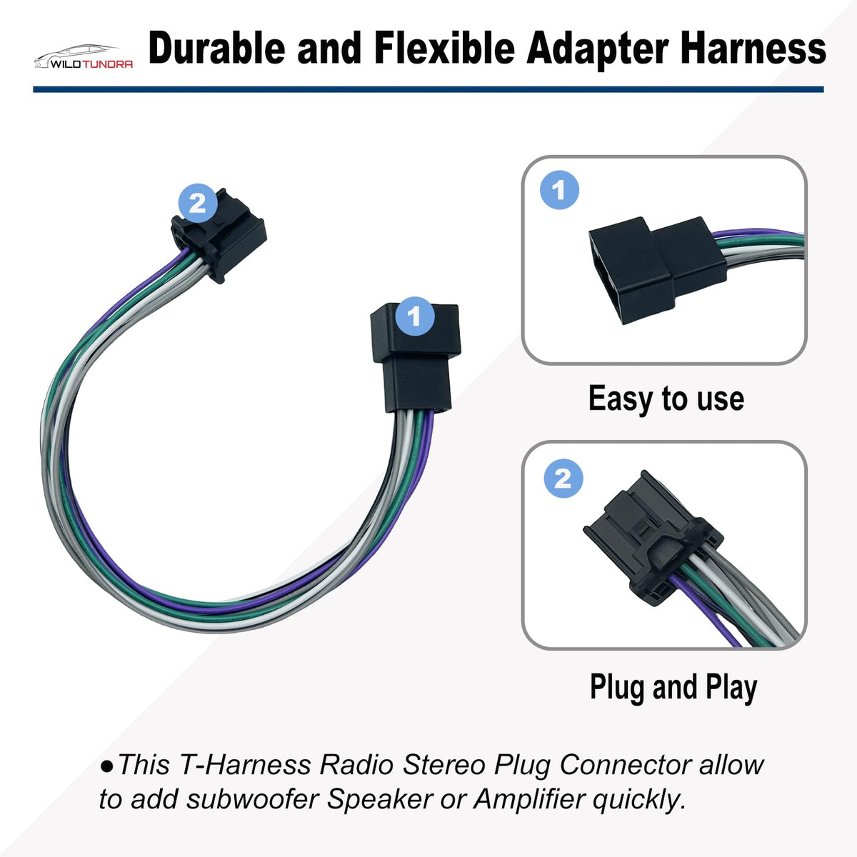 Car Stereo AMP Amplifier Subwoofer Speaker Wiring compatible with Toyota 2018-2022(Non-JBL) Radio Stereo T-Harness