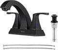 Oil Rubbed Bronze Bathroom Faucet 4 Inch Centerset for Utility Sink | Mid Arc, 2 Handle Lead-Free Bathroom Faucet