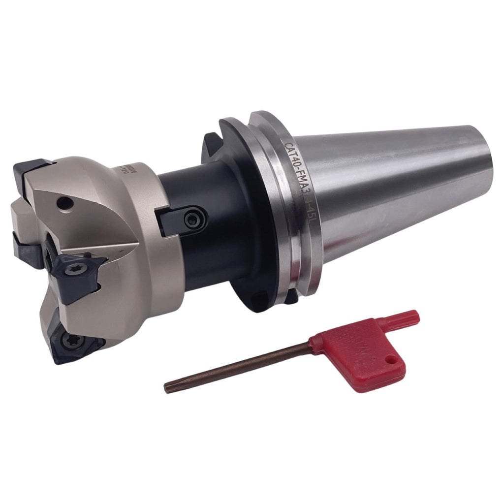 CME 2-1/2" 90° Indexable Face Mill w/ CAT40 Arbor, WNMG080616 Inserts Included, 4 Flutes