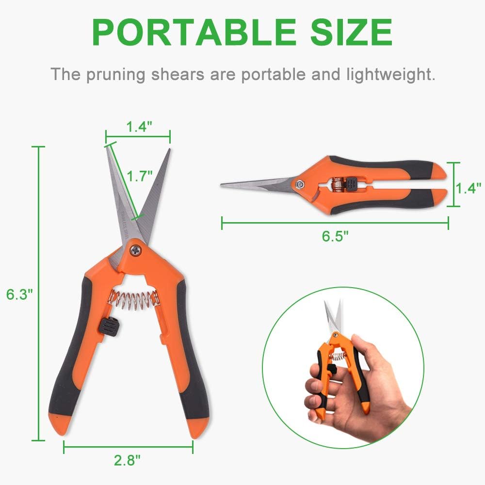 3 Packs Pruning Shears with Curved Precision Blades, 6 Packs Pruning Shears with Straight Blades Gardening Hand