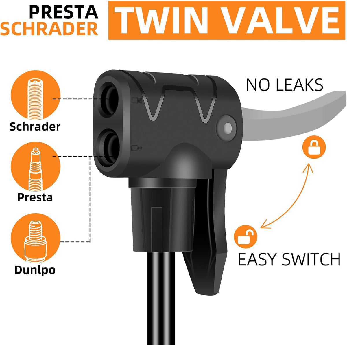Floor Bike Pump with Gauge,High Pressure,Bicycle Pump Compatible with Presta and Schrader Valve,Bike Tire Pump for