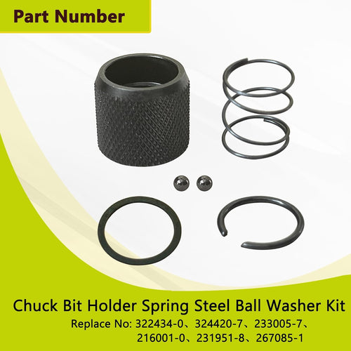 #322434-0 324420-7 233005-7 216001-0 231951-8 267085-1 Chuck Bit Holder Spring Steel Ball Washer Kit Fit for Mkta BTD140 BTD144 BTD145 Hammer Drill Impact Driver