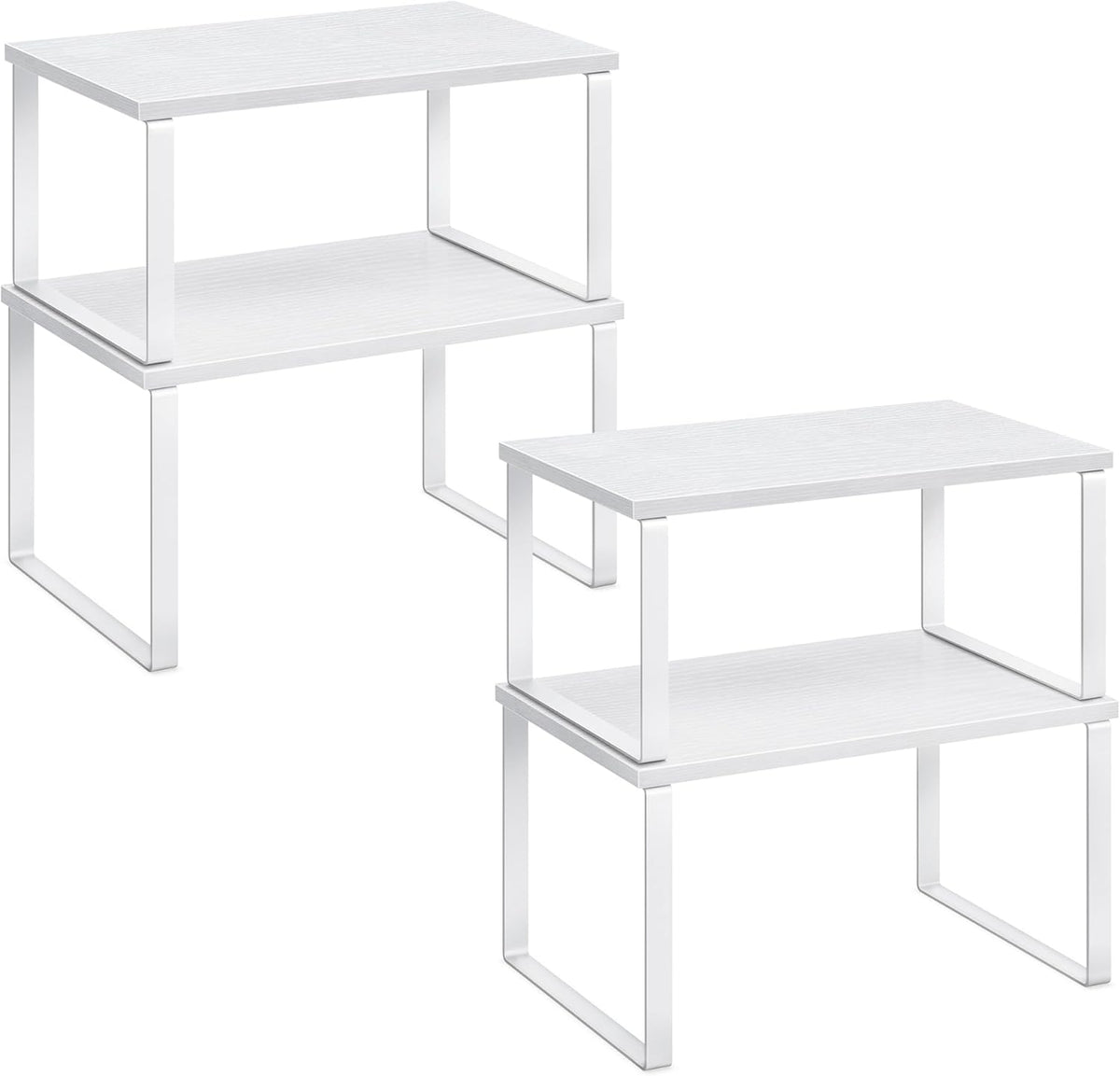 SONGMICS Cabinet Organizer Shelf, Set of 4 Kitchen Counter Shelves, Kitchen Storage, Spice Rack, Stackable