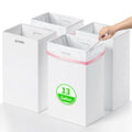 13 Gallon Disposable Trash Cans for Party 4 Pack, White