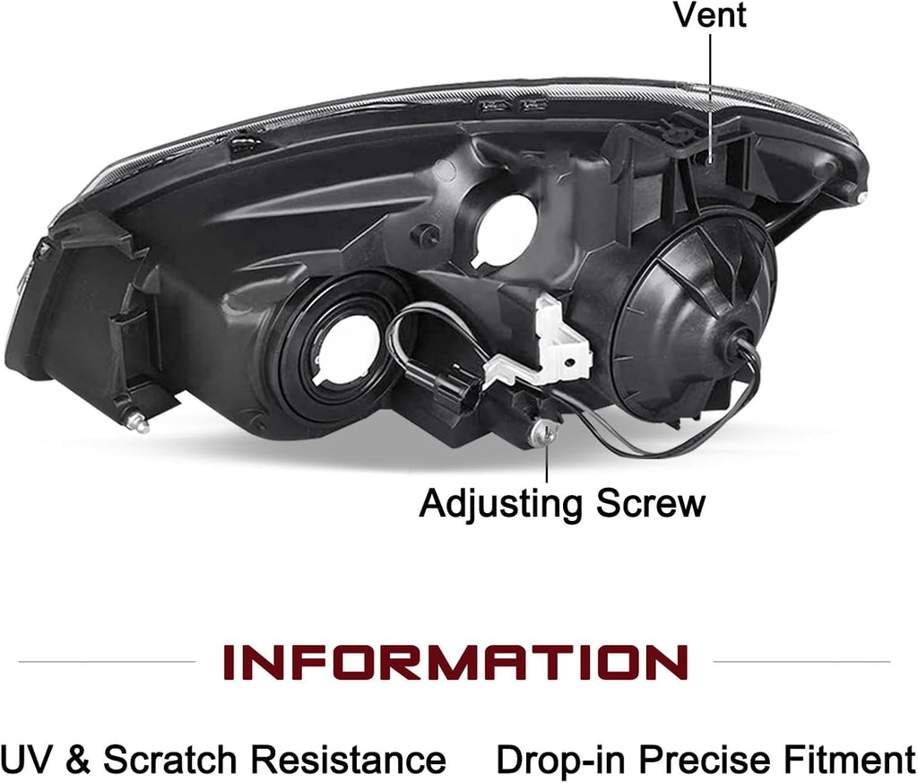 JSBOYAT Halogen Headlight Assembly Fit for 2005 2006 Nissan Altima
