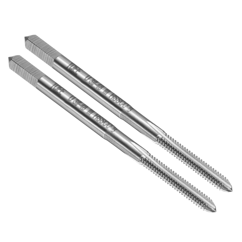 uxcell 2pcs Hand Bottom Tap #3-48 UNC 2B Thread Bottoming Style Threading Taps High Speed Steel HSS6542 Straight Flutes Screw Tapping Tool