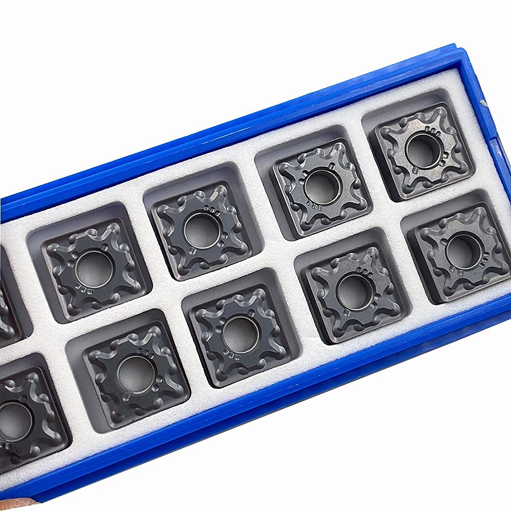 10PCS SNMG120412-MA Square Lathe Turning Carbide Inserts SNMG433 PVD Coated Turning Insert Used for Steel Stainless Iron Cast Iron for MSSNR/L Lathe Turning Tool Cut-Off Holder (SNMG120412-MA MM25)