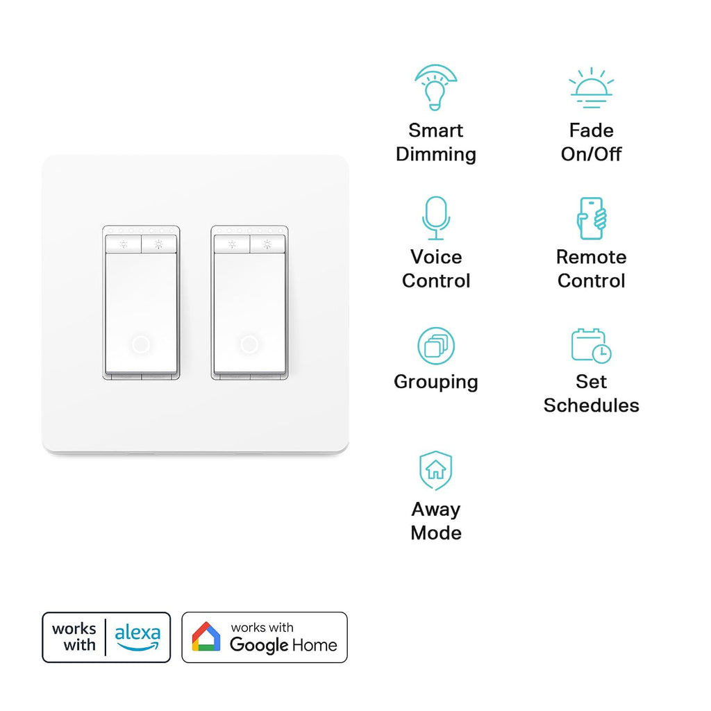 Dimmer Switch 2-Gang HS220-2, Single Pole