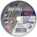 Norton 7660789451 3X.035x3/8 in. Metal AO Small Diameter Reinforced Cut-Off Wheels, Type 01/41, 60 Grit, 25 Pack