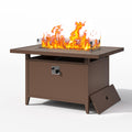 43" Aluminum Propane Fire Pit Table with Wind Guard & Lid