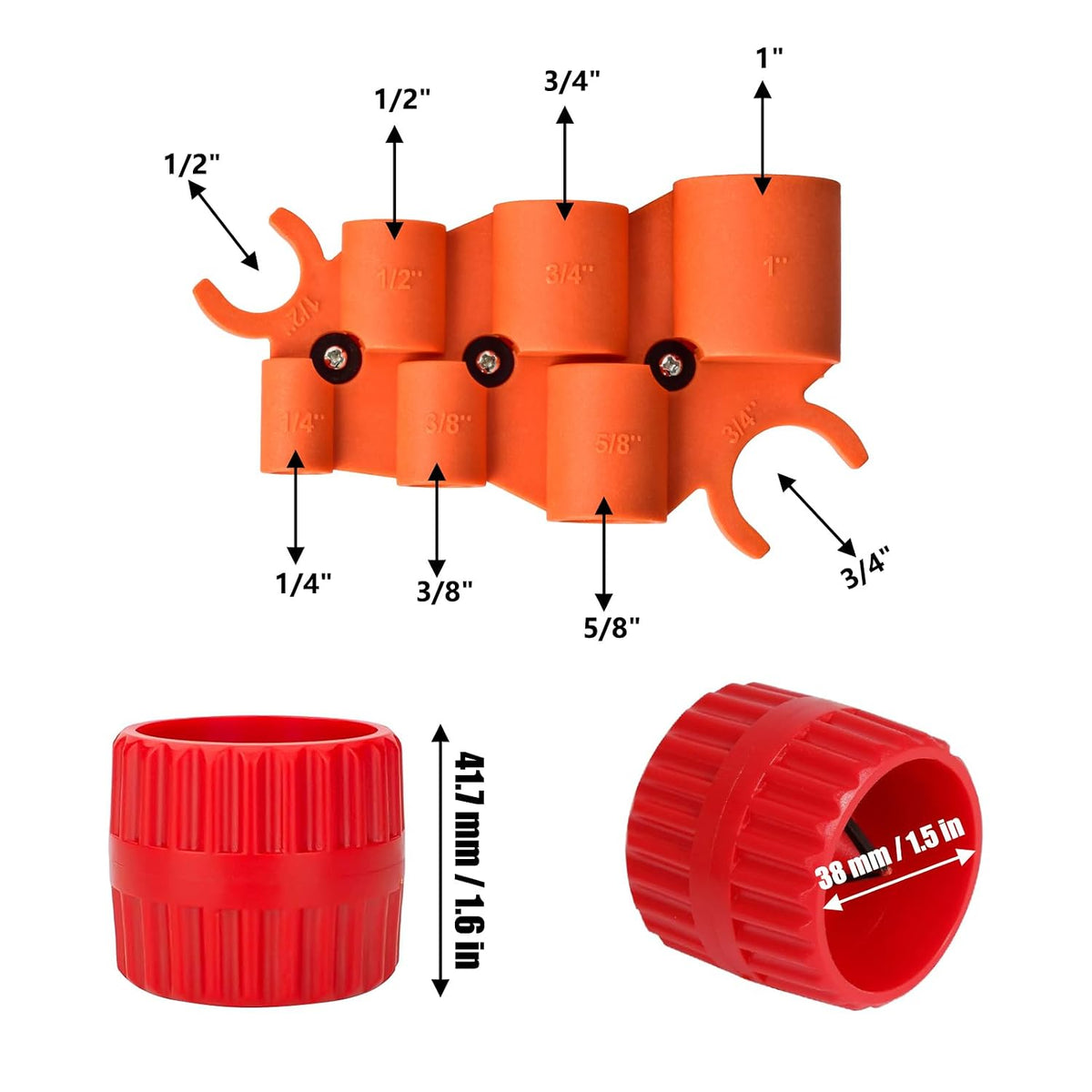 1/4 Inch to 1 Depth Gauge and Pipe Deburring Tool Kit 2 Pack Inner-Outer Reamer Pipe Tubing Chamfer Tool Copper