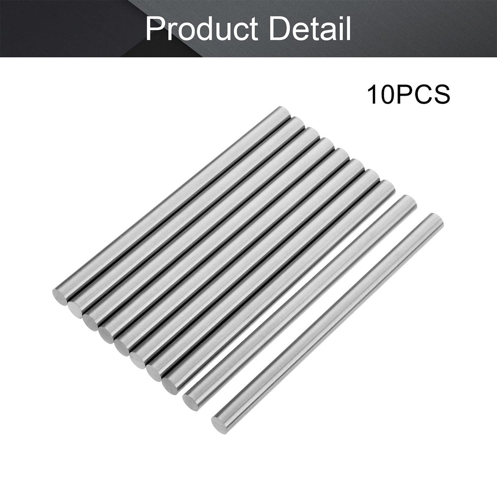 Utoolmart Round Steel Rod, 6mm HSS Lathe Bar Stock Tool 100mm Long, for Shaft Gear Drill Lathes Boring Machine Turning Miniature Axle, Cylindrical Pin DIY Craft Tool, 10pcs