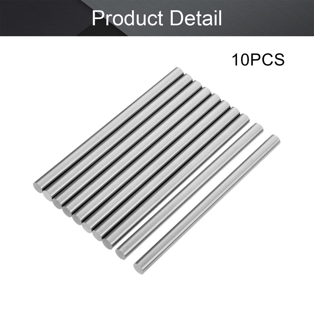 Utoolmart Round Steel Rod, 6mm HSS Lathe Bar Stock Tool 100mm Long, for Shaft Gear Drill Lathes Boring Machine Turning Miniature Axle, Cylindrical Pin DIY Craft Tool, 10pcs