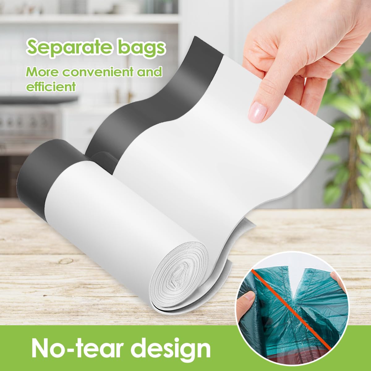 10 Gallon 132 Counts Strong Drawstring Trash Bags Garbage Bags by , Bathroom Trash Can Bin Liners, Plastic Bags for