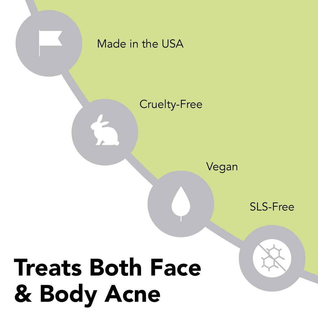 Benzoyl Peroxide Body Wash - Acne Body Wash - 10% Maximum-Strength