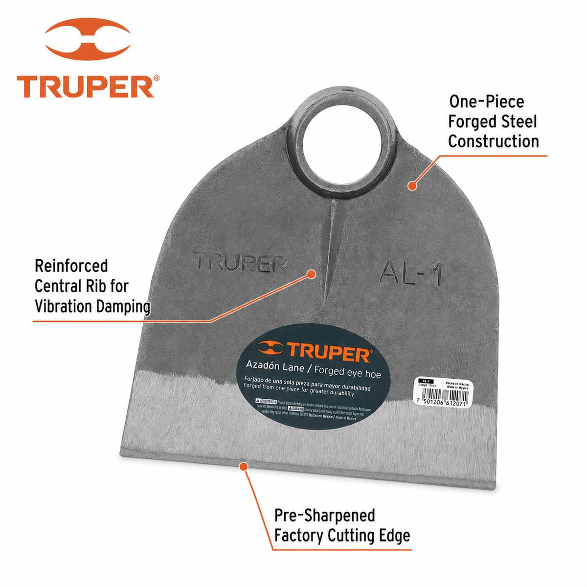 Truper 1.8 lb Lane Hoe Replacement Head No. 1 (Model 10603 / AL-1)