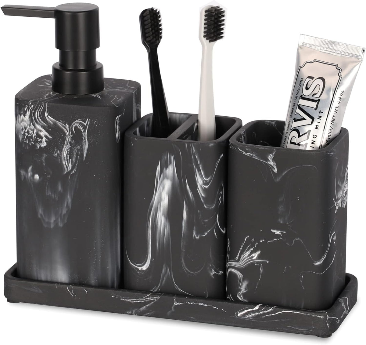 Bathroom Accessory Sets, 4 Pieces Bathroom Accessories Complete Set Vanity Countertop Accessory Set, Includes Lotion