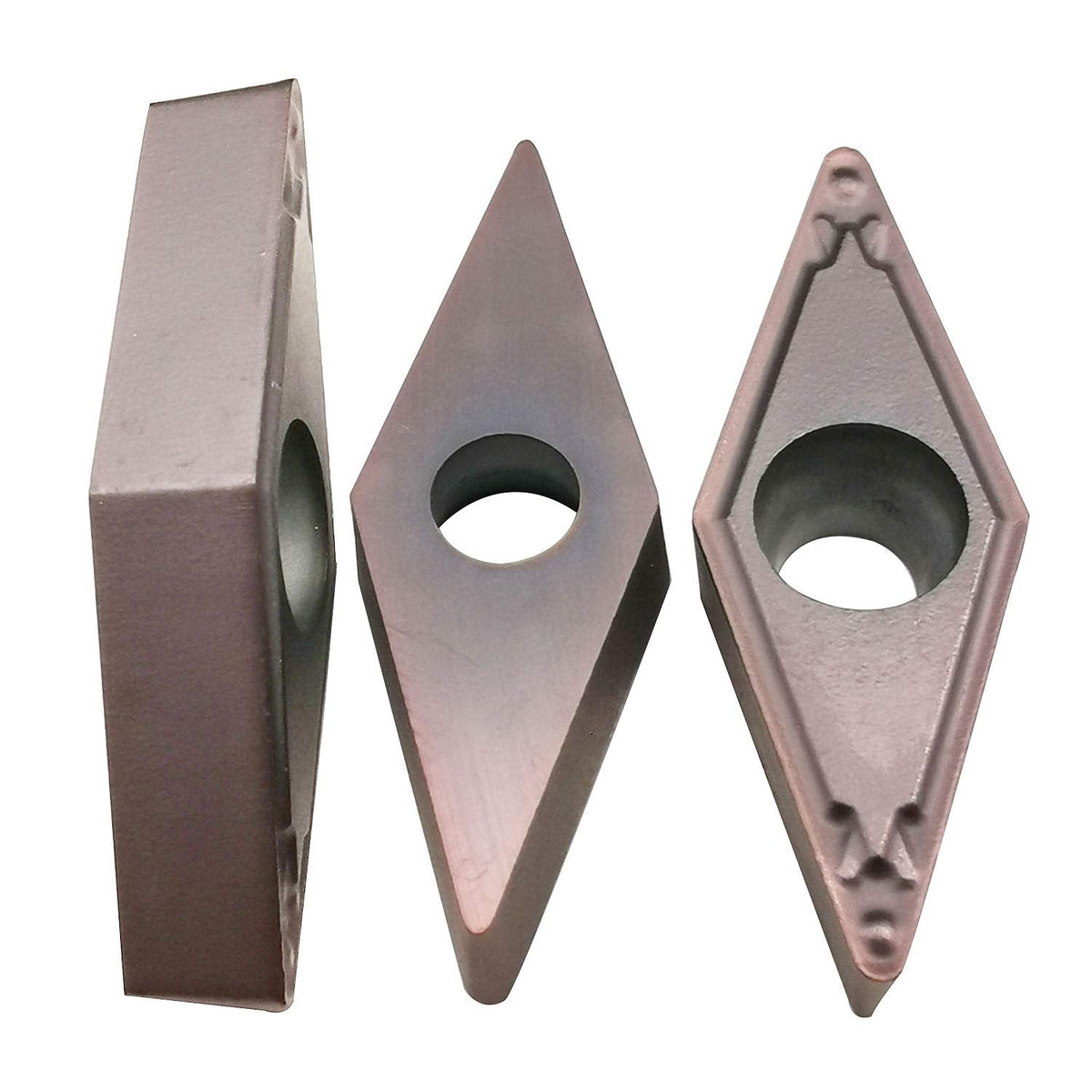 ASZLBYM VBMT332 / VBMT160408-HQ VP15TF CNC Lathe Indexable Carbide Turning Insert Cutting Blade for VBMT Turning Tool Holder, Multilayer Coated, 3/16" Thick, 1/64" Radius (VBMT332 Brown)