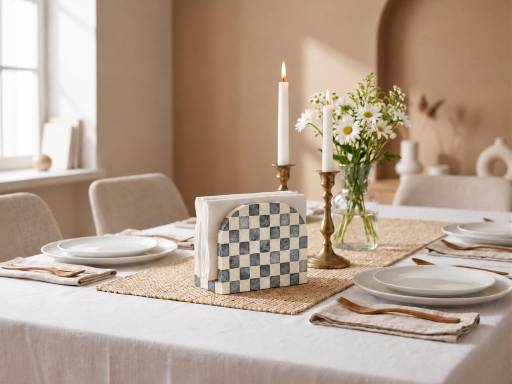 Couesy Capiz Shell Napkin Holder for Table, Kitchen Dining Room Table Decor