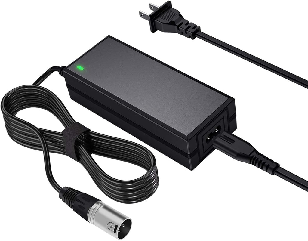 24V 2A 3-pin XLR Electric Scooter Charger Compatible with Go-Go Elite Traveller, Pride Mobility, Jazzy Power Chair Charger & Plus Ezip Mountain Trailz