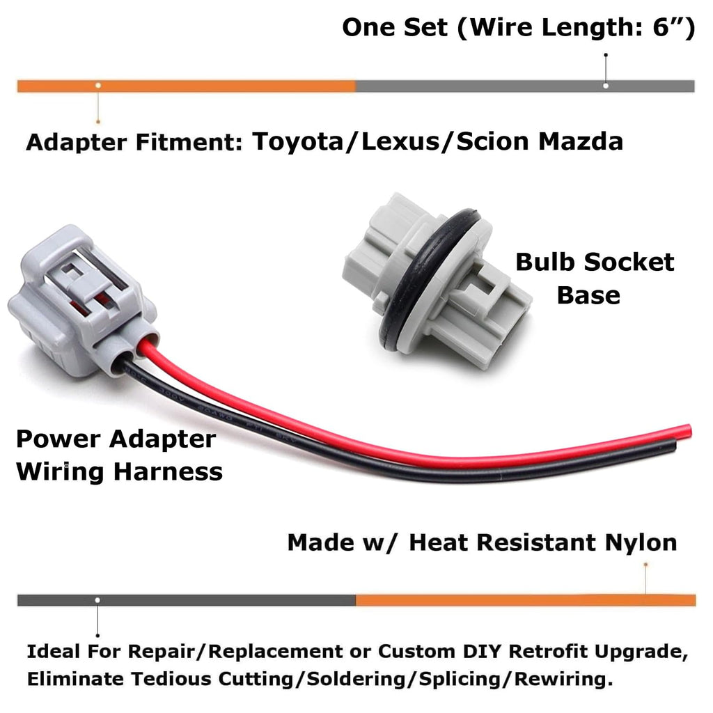 iJDMTOY OEM-Spec 7440 Turn Signal Bulb Socket Bases for Toyota/Lexus/Mazda