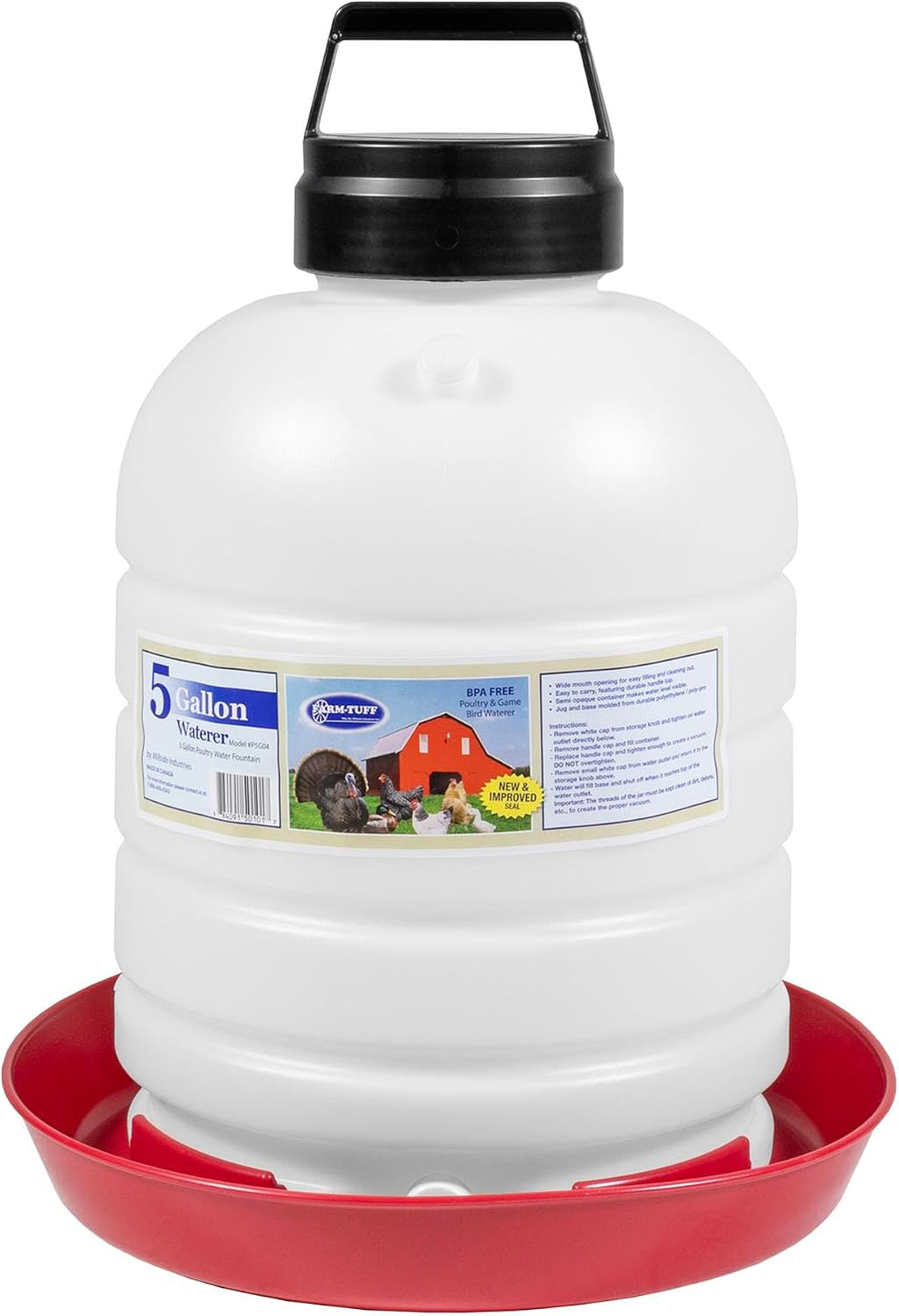 Premium 5-Gallon Hanging Chicken Waterer – BPA-Free Plastic, Top-Fill Poultry Fountain for Chickens, Ducks, Turkeys &
