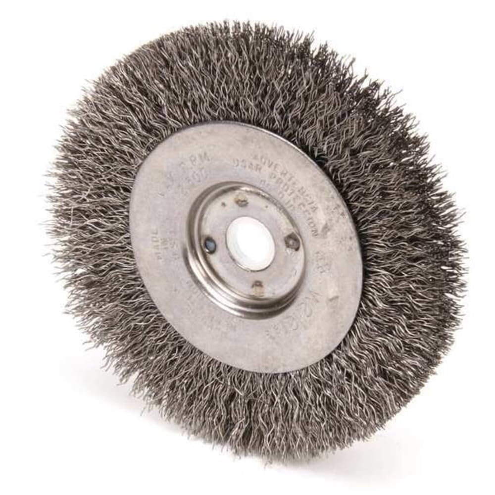 Weiler 00134 4" Narrow Face Crimped Wire Wheel, .0118" Steel Fill, 1/2"-3/8" Arbor Hole, Made in the USA