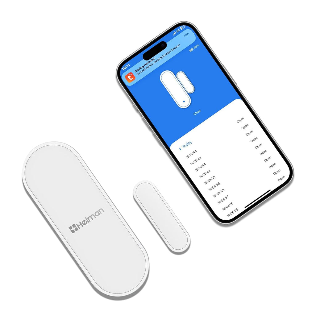 WiFi Door Window Alarm Sensor, Smart Wireless Magnetic Contact Sensor with Real-Time App Alerts, Compatible with