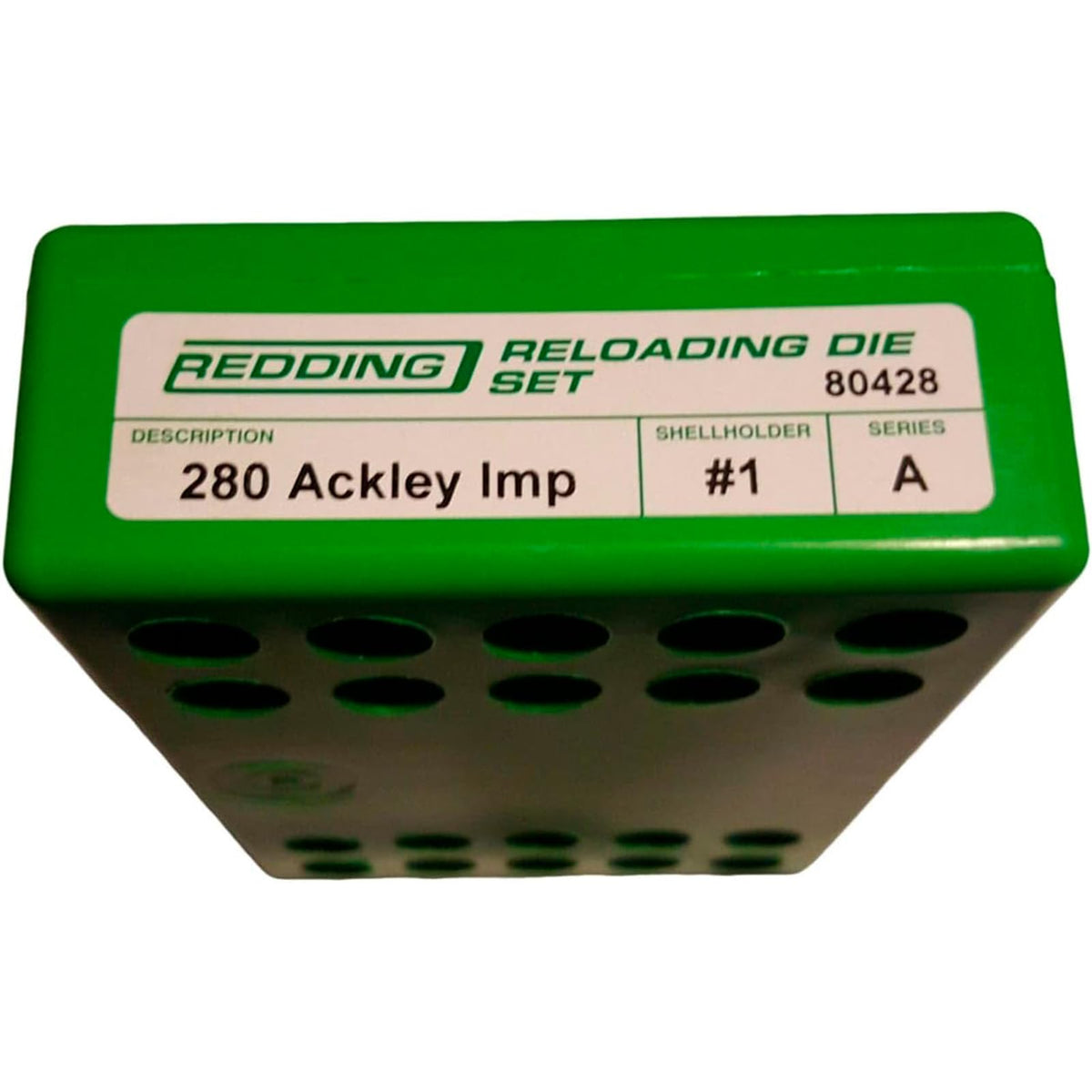 Redding Reloading Full Length Die Set | Durable Steel Smooth Rifle Die Set for Bottleneck Cases | Bullet Guide, Built-in Crimp Ring & Proper Seating Plug Included, .280 Ackley Improved (80428)