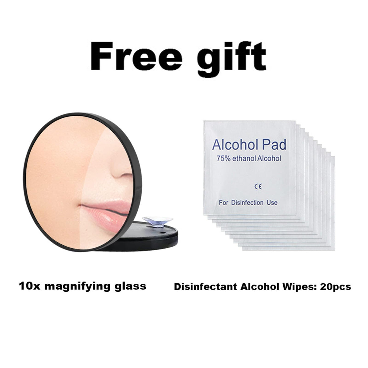 11Pcs Blackhead Remover Kit, Stainless Steel Acne Comedone Extractor with 10X Magnifying Glass & 20 75% Alcohol Pads