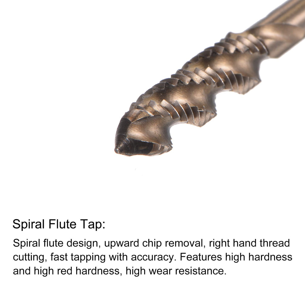 uxcell M5 x 0.8 Spiral Flute Tap and 4.2mm Twist Drill Bit Set, Metric M35 Cobalt High Speed Steel Machine Threading Screw Thread Tap Tool for Stainless Steel