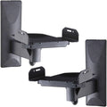 One Pair of Side Clamping Bookshelf Speaker Mounting Bracket with Swivel and Tilt for Large Surrounding Sound