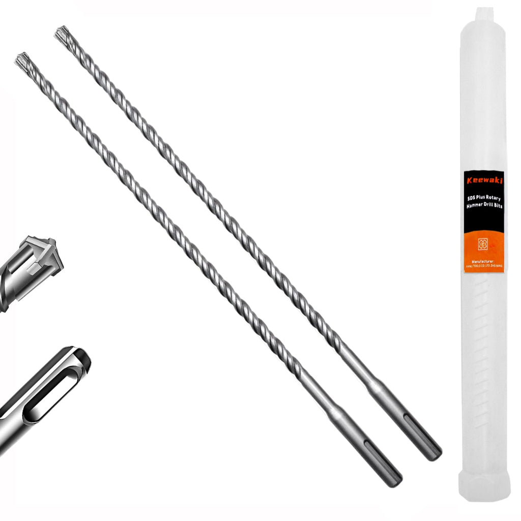 Keewaki 2-Pack 5/16" x 12" SDS Plus Hammer Drill Bits, Cross Tip