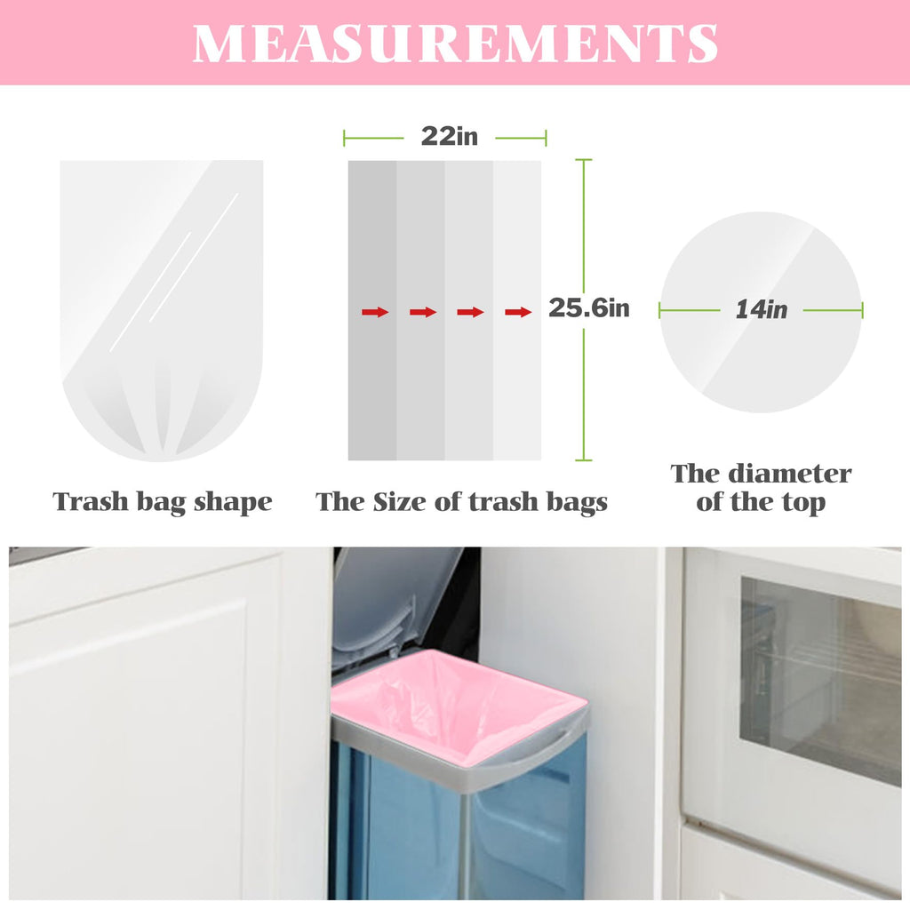 Medium Colorful Trash Bags 8 Gallon 200 Count Kitchen Garbage Bags