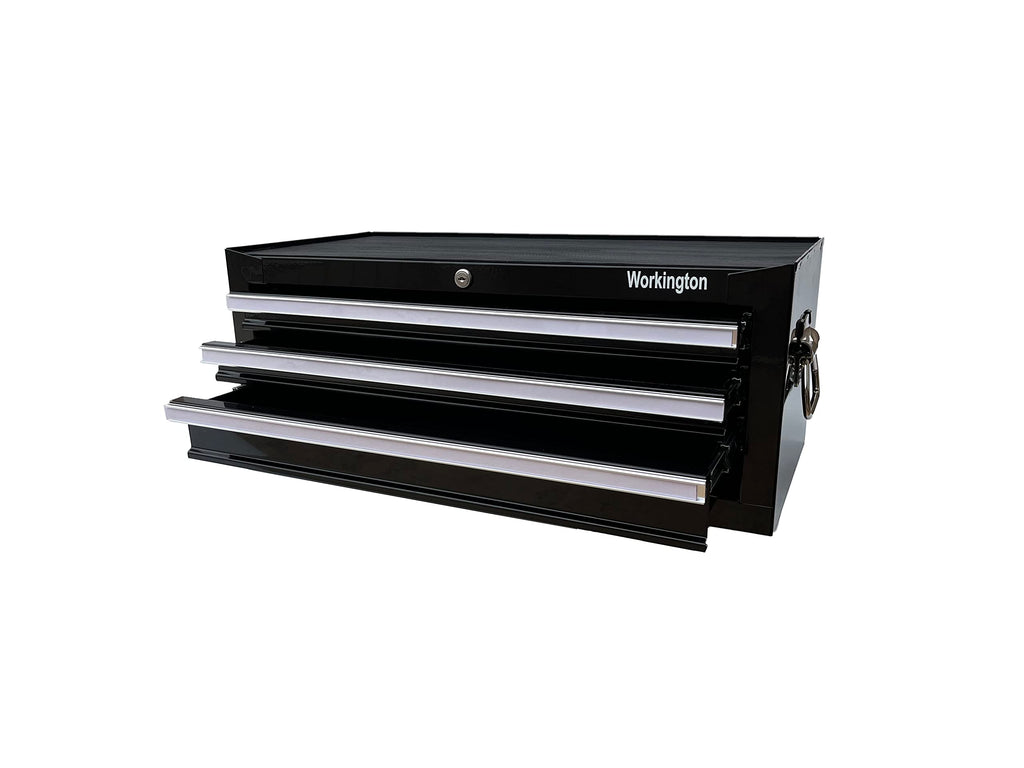 Industrial 3 Drawers Portable Metal Intermediate Box, 26" Middle Tool Chest Cabinet with Ball Bearing Drawer Slides