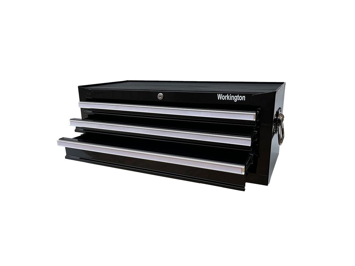 Industrial 3 Drawers Portable Metal Intermediate Box, 26" Middle Tool Chest Cabinet with Ball Bearing Drawer Slides