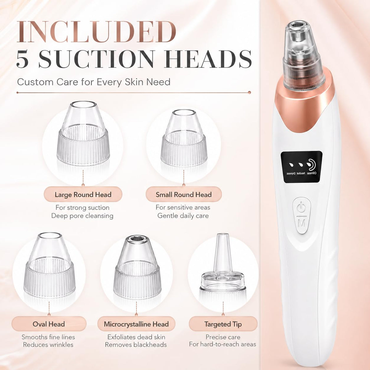 2026 Pore Vacuum, Rechargeable Blackhead Remover Vacuum Skincare - White